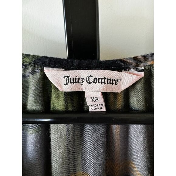 Juicy Couture Plaid Tieneck Pullover Shirt Long Sleeves, Size XS - Picture 3 of 5